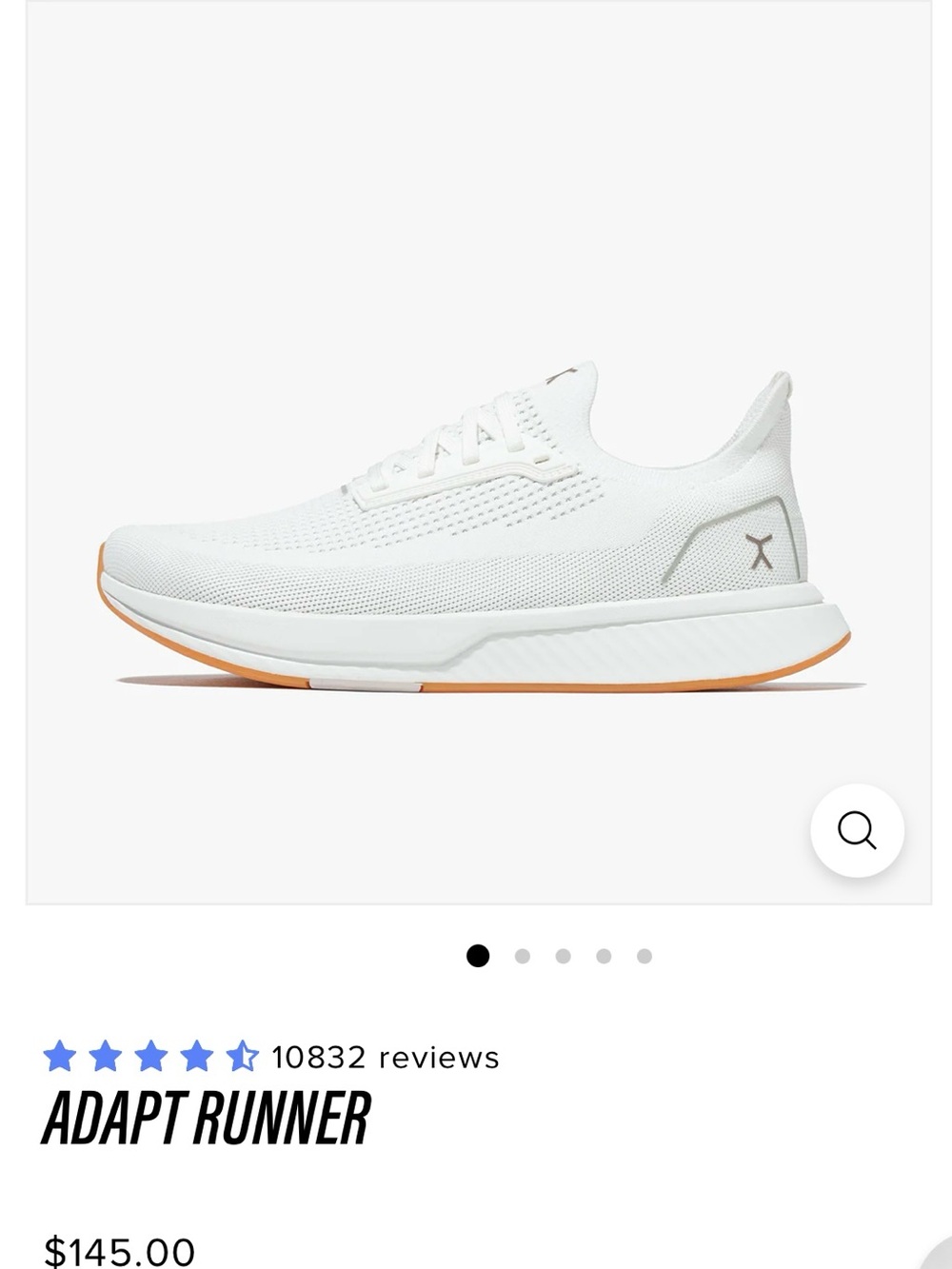 Flux Adapt Runner Women's Athletic Sneakers - White with Orange Accent